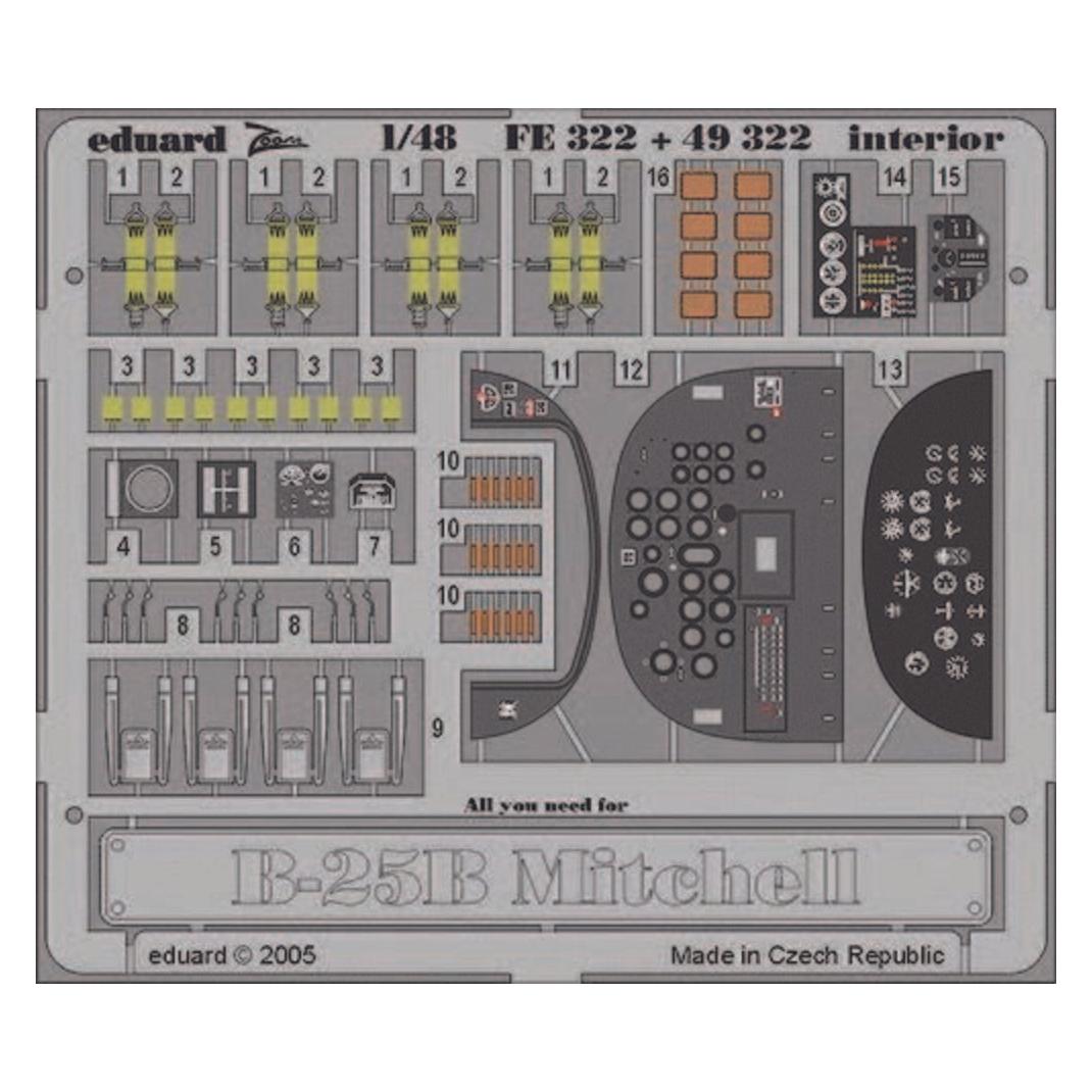 Eduard B-25B Mitchell interior für Accurate Miniatures Bausatz (FE322)