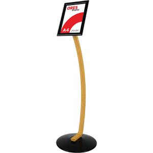 Ores Infoständer Plywood, aus Holz und Aluminium, schwarz, A4, 126 cm Höhe, Hoch- oder Querformat