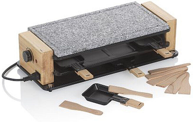 KELA Raclette Hot Stone BEDRETTO für 8 Personen Granit / Holz grau EG