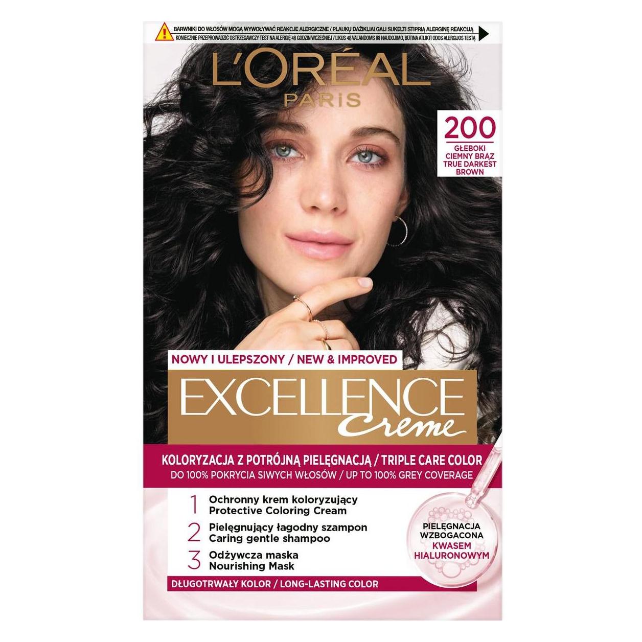 L'Oréal Paris L'OREAL Excellence Creme farba do włosów 200 Dunkelbraun 176ml (Dunkelbraun) (49044833)