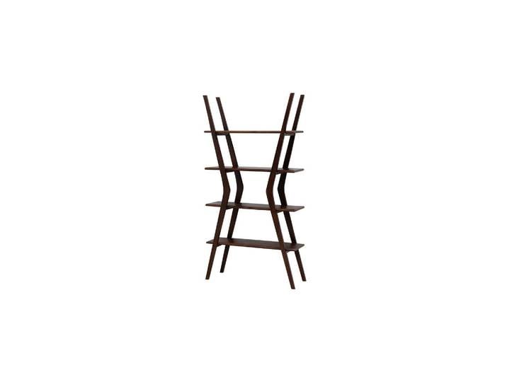 Etagère en bois d'acacia noir, 4 étagères, autoportante - Chehoma