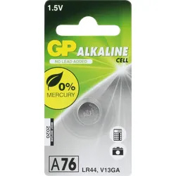 GP LR 44 - Alkaline Knopfzelle, 110 mAh, A76