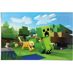 Poster REINDERS "Poster Minecraft", grün (farbe bild(er): grün), B:91,5cm H:61cm, Papier, Bilder, Poster