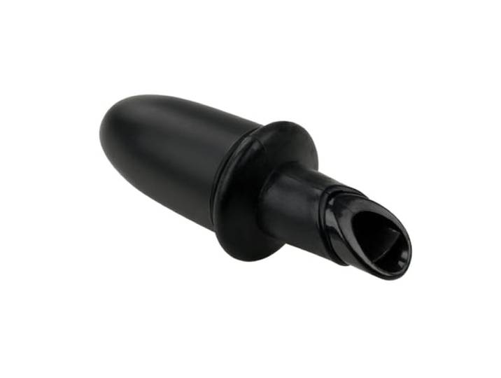 Fackelmann 49767 wijngietstop, oliedruk, flessenstop, matzwart, kunststof, siliconen, 8,5 cm