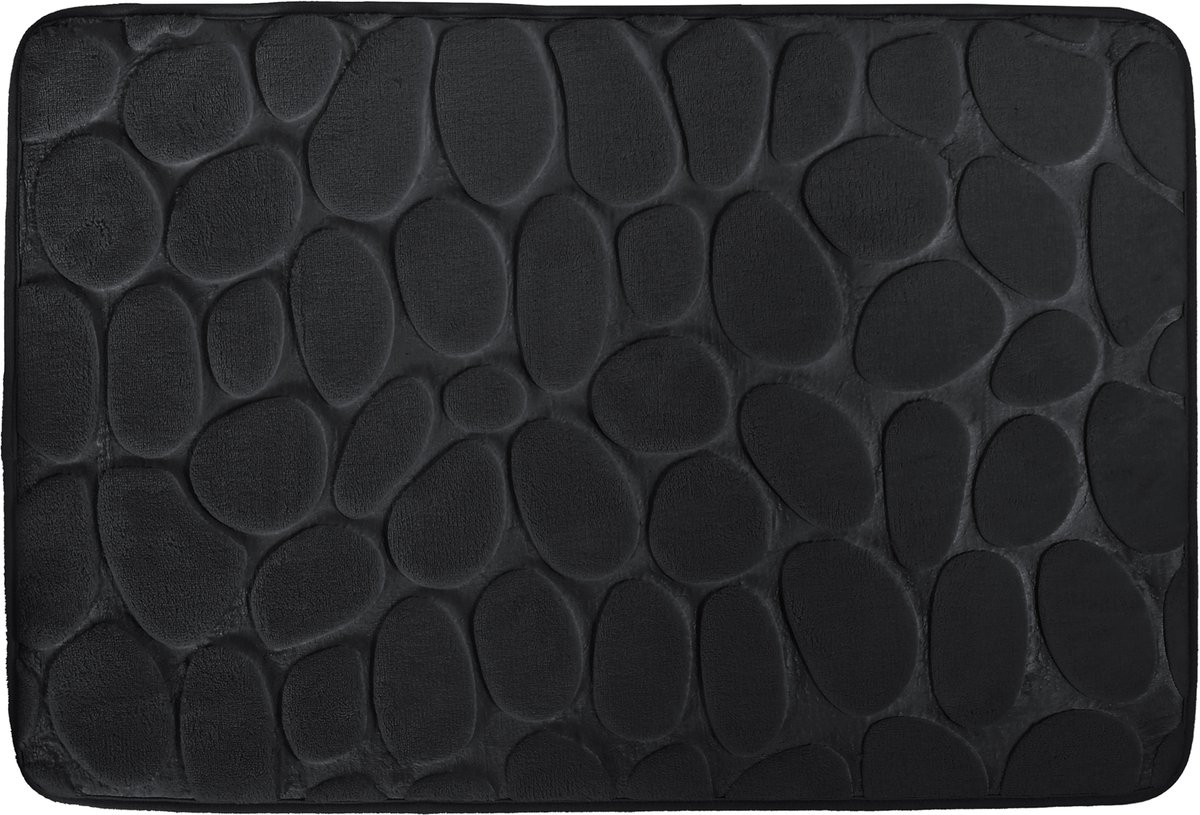 MSV Badmat Antislip met Kiezelsteenmotief – Zachte Absorberende Badkamer Mat voor Douche en Bad