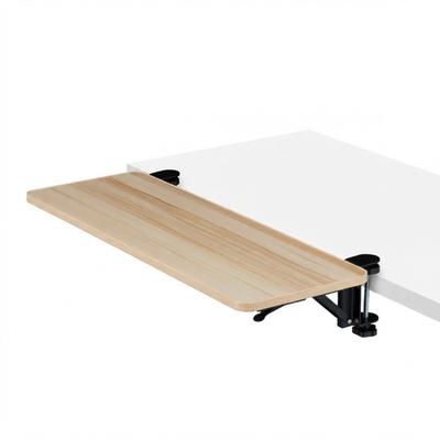 Relaxdays Schreibtischverlängerung, 65 x 24 cm, klappbar, zum Anklemmen, ergonomische Tischerweiterung, Holzoptik, natur