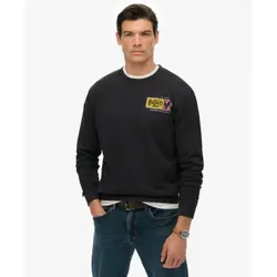 Superdry für Herren. M2014389A Sweatshirt Service Versorgung Lose AFB schwarz (XXL), Lässig, Baumwolle, Langarm