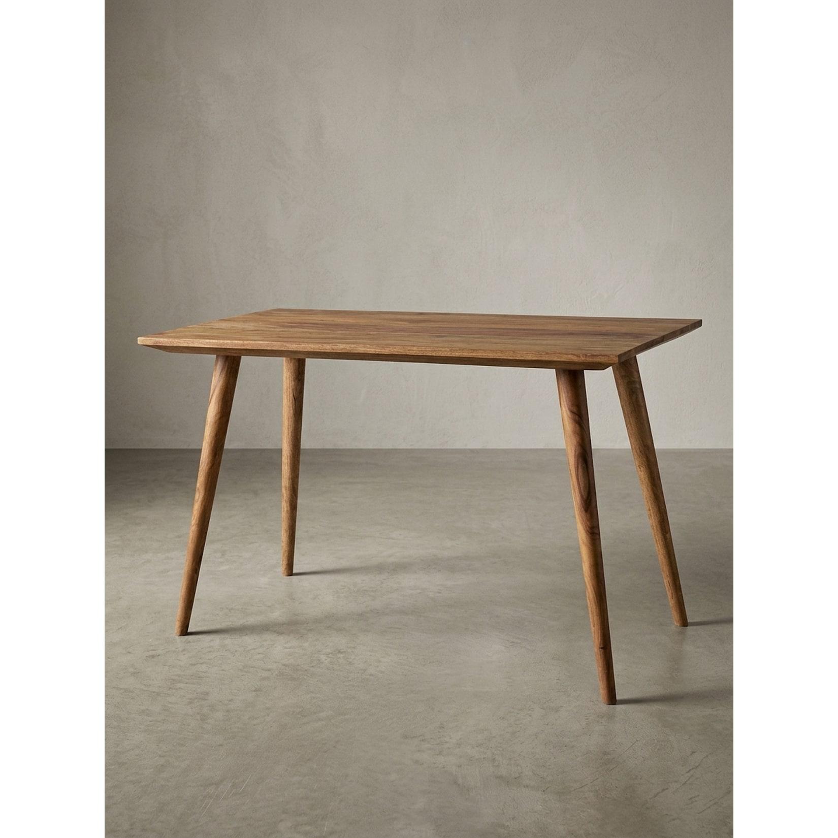Esstisch Massivholz Rechteckig Rustikal Landhausstil REPA, Dunkelbraun 60x120x76 cm
