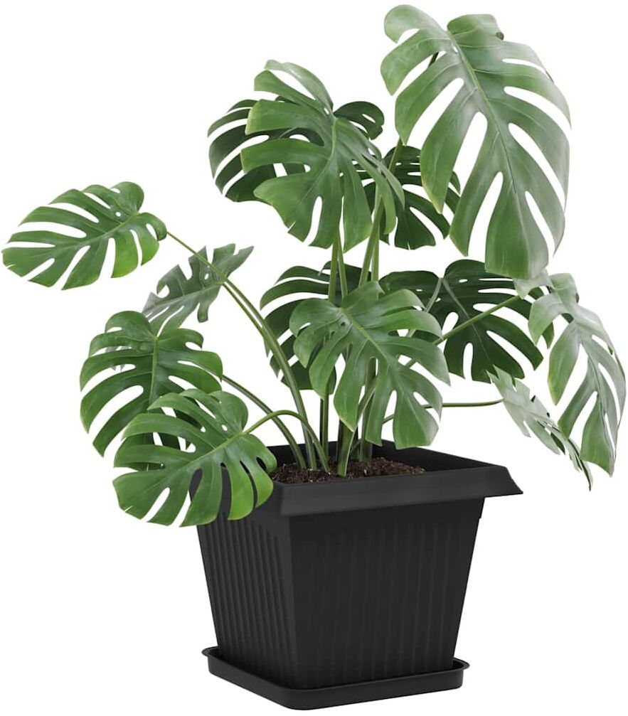 vidaXL Pots de plantes 24 pc Noir Plastique