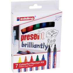 Edding 4-3033-7 Flipchartmarker Colourful 1.5 - 3 mm Schwarz, Gelb, Orange, Rot, Grün, Blau 1 Set