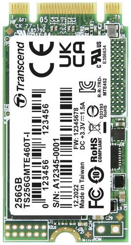 Transcend MTE460T-I 256GB Interne M.2 PCIe NVMe SSD 2242 PCIe NVMe 3.0 x2 Industrial TS256GMTE460T-I