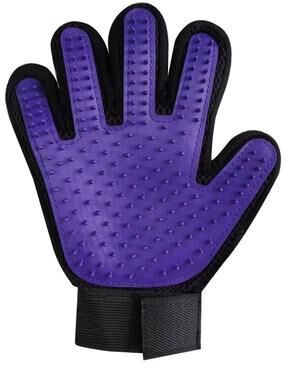 Inspired Finds Breathable Pet Hair Removal Grooming Gloves For Cats & Dogs purple Right