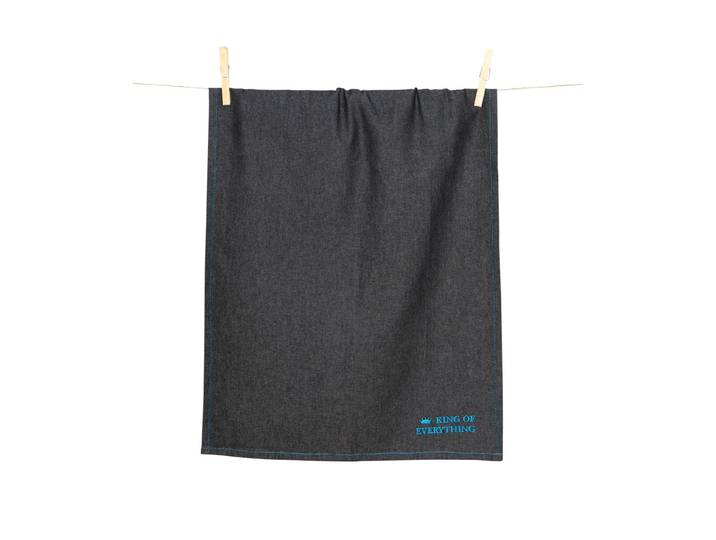 Geschirrtuch PAD Denim, King of Everything , grau (schwarz), B:70cm L:50cm, Geschirrtücher, Geschirrtuch