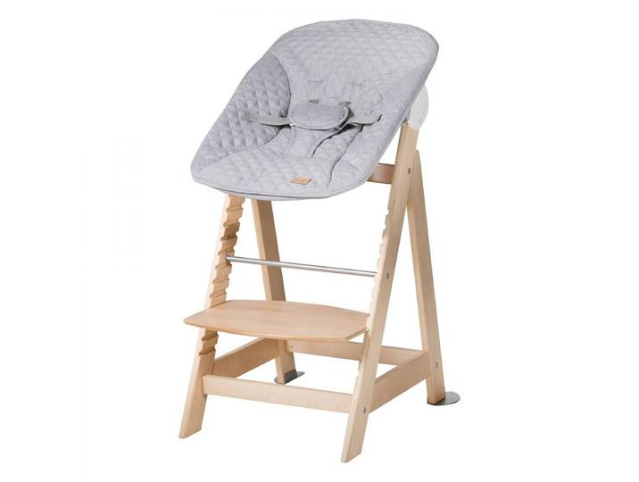 Born Up Ensemble chaise haute convertible + Trotteur bébé roba Style - Dès la naissance - Bois naturel/Gris