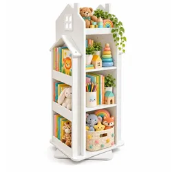 Relaxdays Drehbares Bücherregal für Kinder Weiß