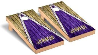 Skip's Garage James Madison JMU Dukes Triangle Cornhole Board Set