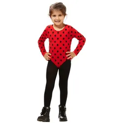 Kinder-Langarmbody "Marienkäfer", rot/schwarz