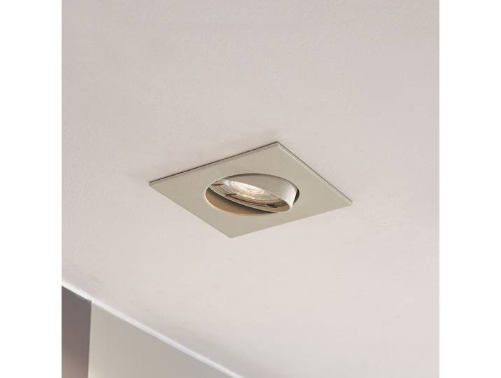 Fibur Einbauleuchte, beige, 9 cm, GU10 - Prios - Wohnzimmer - Modern - Metall - Eckig