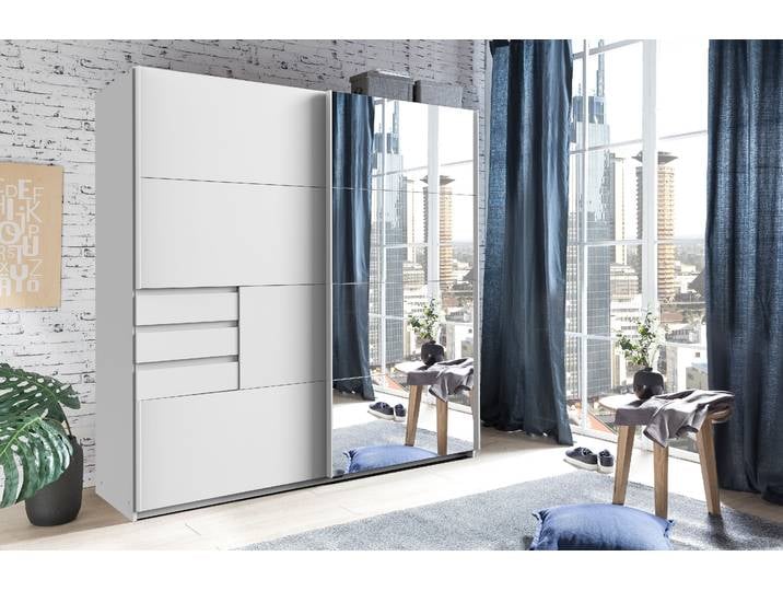 Schwebetürenschrank Oldenburg 180 x 198 x 65cm Weiß