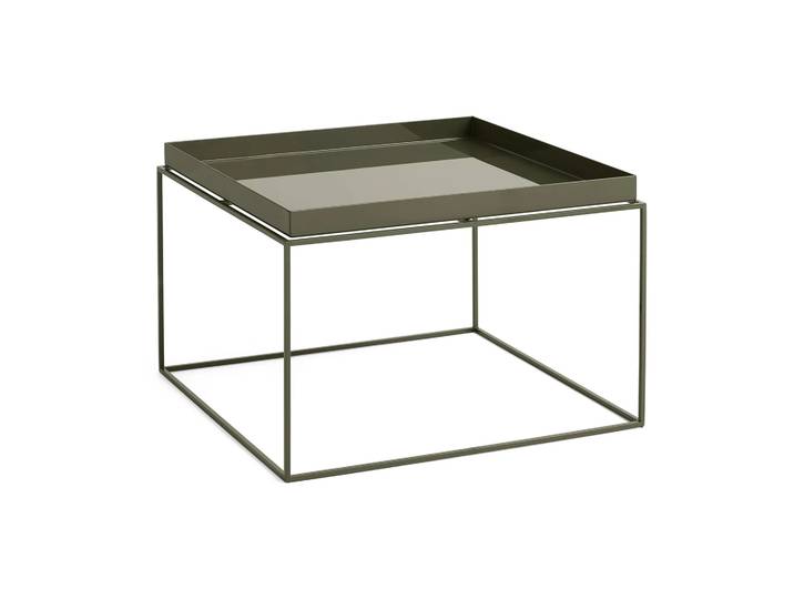 HAY Tray Table mittelhoher Beistelltisch Olivgrün, 60x60x39 cm