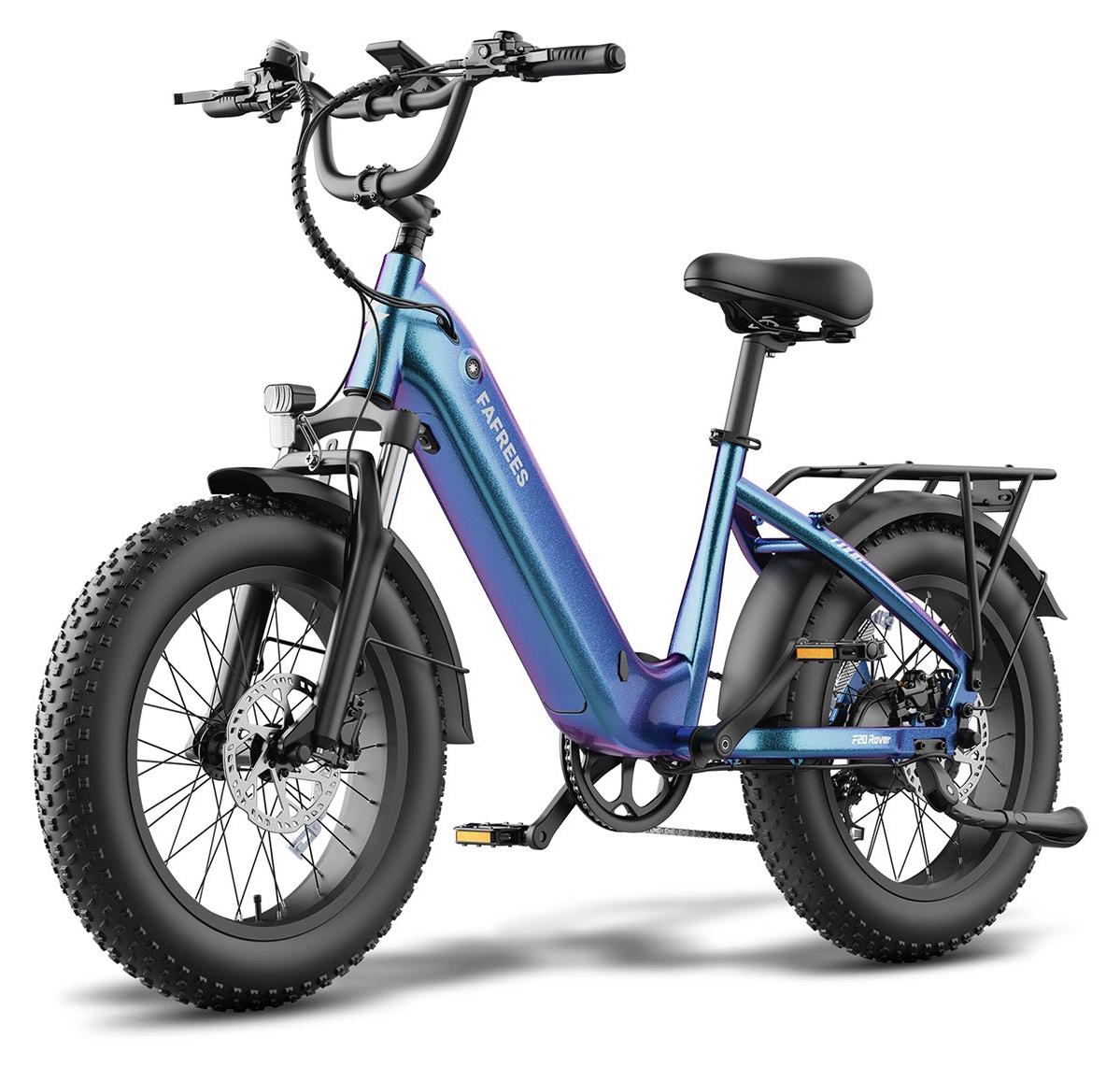 E-Bike Fatbike 250W 48V 20Ah Akku 75-100km Reichweite 20x4.0 Zoll Blau