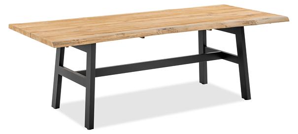 Gartentisch Tavox 240x95 Tischplatte Teak Baumkante Gestell Steg Alu Anthrazit