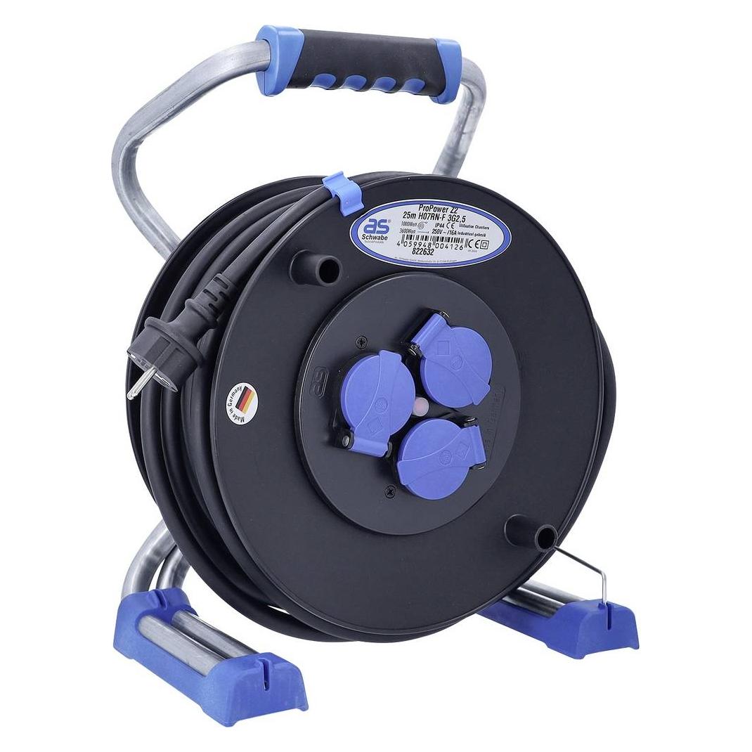 As - Schwabe AS Schwabe 822632 Cable reel 25 m Black PG plug (25 m, 1.50 mm²) (822632)