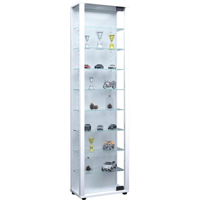 Standvitrine VCM "Holz Glas Stand Vitrine Sammelvitrine Edana Maxi", weiß, B:33cm T:18cm, Obermaterial: 100% Holz Wood., Schränke, Standvitrine