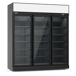 Kühlschrank 3 Glastüren Schwarz Ins-1530R Bl
