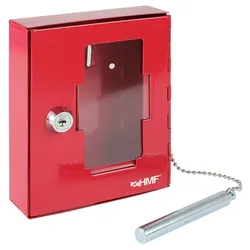 HMF 1021-03 Notschlüsselkasten mit Glasbruchhammer, 15 x 12 x 4 cm , RAL 3001 Signalrot