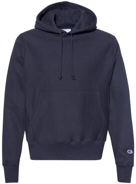 Champion S1051 Reverse Weave Hooded Sweatshirt in Navy Blue size Medium S101
