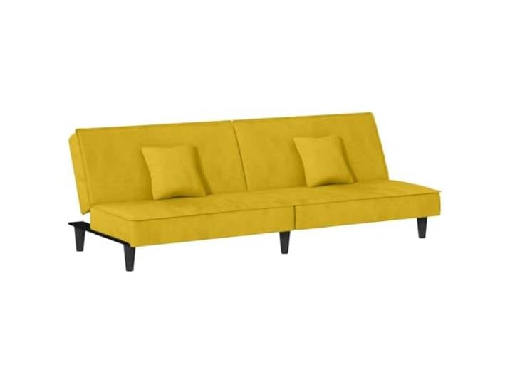 GHVBNMF Schlafsofa Samt Gelb 200 cm Bettsofa Klappsofa 2 Kissen Verstellbare Rückenlehne und weiche Schaumstoff-Polsterung bieten Komfort im Wohnzimmer oder Gästezimmer.