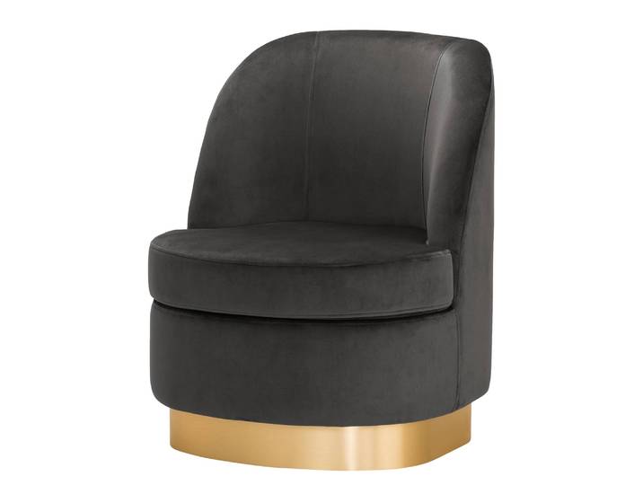 Fauteuil Chanly Marron/Gris Velours Ravi 68 x 87 x 69cm
