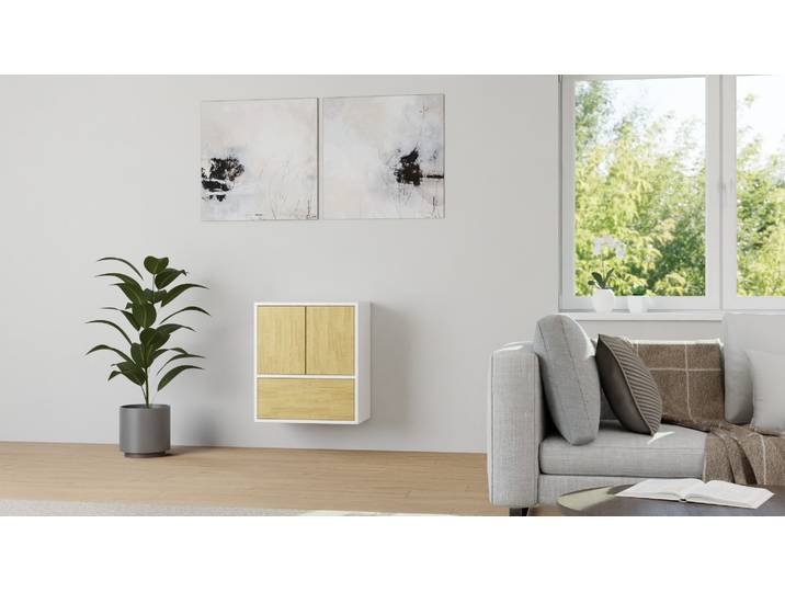 Modernes Hängesideboard nach Maß – kostenlose Holzmuster MDF Beschichtet MDF Weiß matt