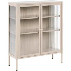 SIDEBOARD mit Glastüren Metall 90 cm Beige Lerryn