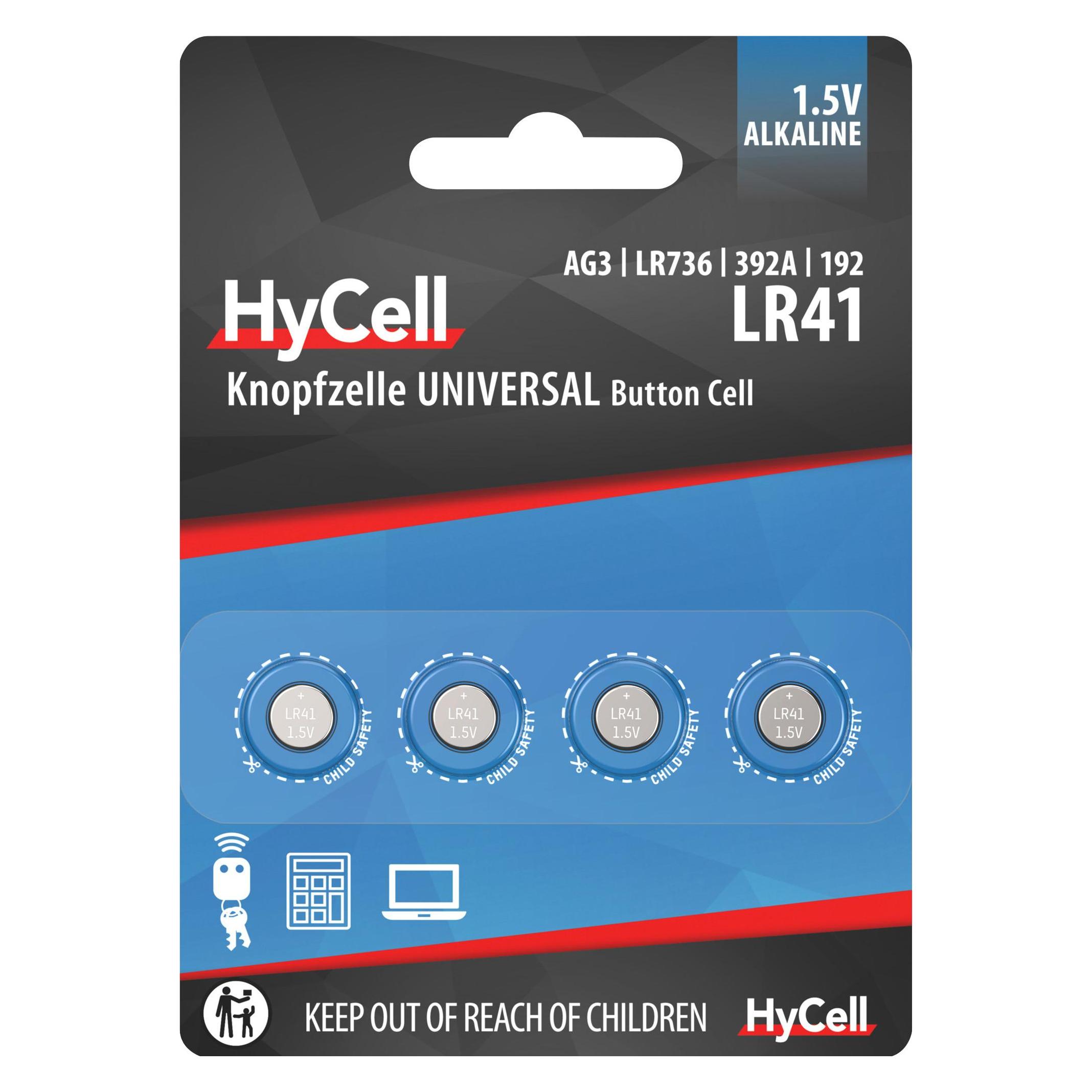 HyCell Alkaline LR41 (4 Stk., LR41, 30 mAh) (1516-0025)