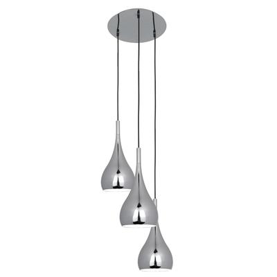 NÄVE Pendelleuchte "Retro", schwarz (chromfarben, schwarz), 3, Ø 16cm H: 80cm, Leuchten, 3-flammig Hängeleuchte, Pendelleuchte, 3xE27, Farbe: chrom, Pendelleuchte
