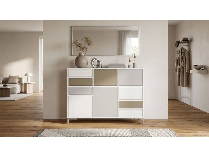 Stylishes TV Sideboard nach Maß MDF Beschichtet MDF Weiß matt