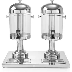 Hendi Saftspender 2x8 l PC Edelstahl, Getränkespender, Transparent, Silber