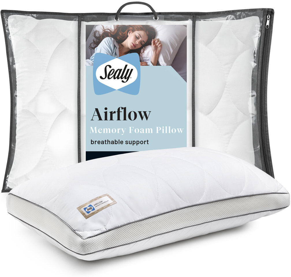 Sealy UK Sealy Airflow Memory Foam Pillow White Standard