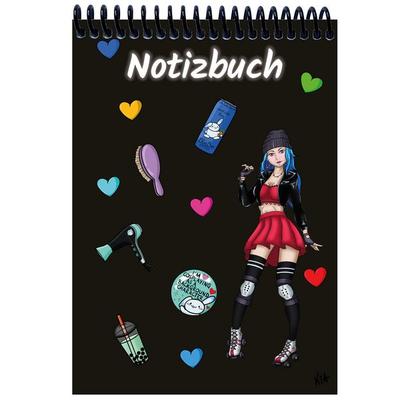 A 4 Notizblock Manga Enora, schwarz, liniert