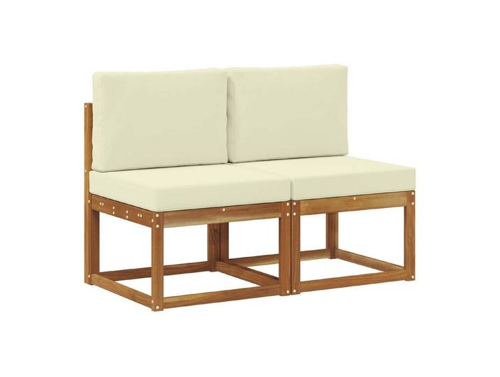 vidaXL Sofaelement 2 Stück Outdoor Mittelsofa Massivholz (2 St)