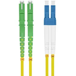 helos LWL Patchkabel E2000® APC (LSH)/LC Duplex 9/125μm OS2 gelb 3,0m