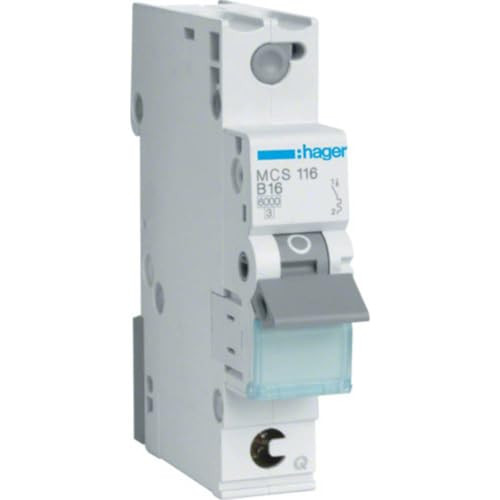 Hager MCS116 LS-schakelaar 1P 6kA C-16A QC Quick Connect 1M