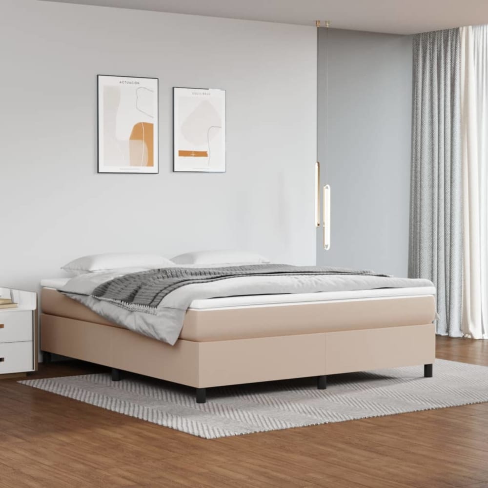 Maison Chic Cama matrimonial de poliéster marrón 160x200 cm