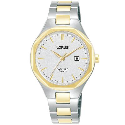 Quarzuhr LORUS "Classic Quarz", gold (silberfarben, goldfarben, silberfarben), Armbanduhren, Damen, silberfarben, Quarzuhr, Armbanduhr, Damenuhr, Edelstahlarmband, analog, Tag