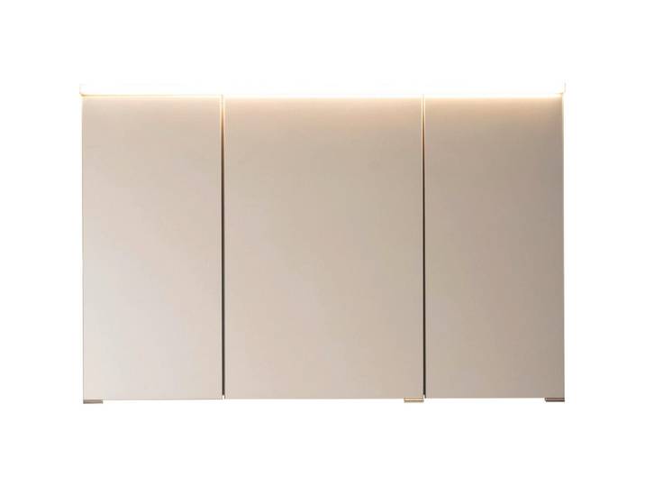 Schöner Wohnen Spiegelschrank Schöner Wohnen Stockholm, Eichefarben, Metall, 3 Fächer, 100x65.6x15 cm, Goldenes M, Made in Germany, DGM-Emissionslabel, erweiterbar, Badezimmer, Badmöbelsets & Badmöbelserien, Badmöbelserien