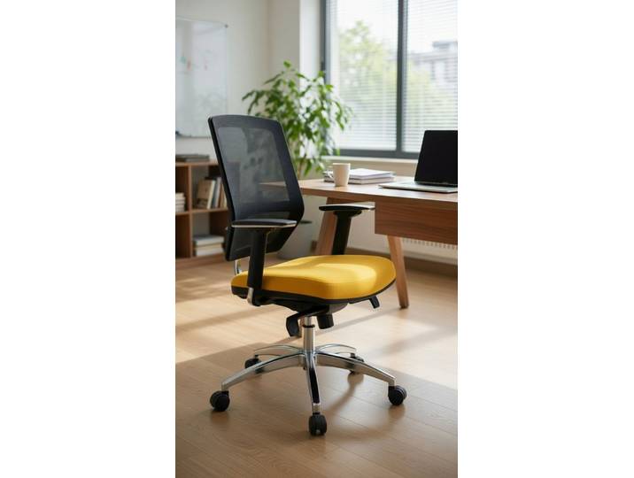 Xlmoebel Bürostuhl Höhenverstellbarer und drehbarer Bürostuhl in Gelb und Schwarz, Made in Europa