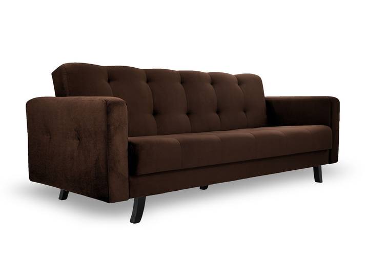 Sofa LIZBONA Braun (Kronos 06) Buchenholz (schwarz)