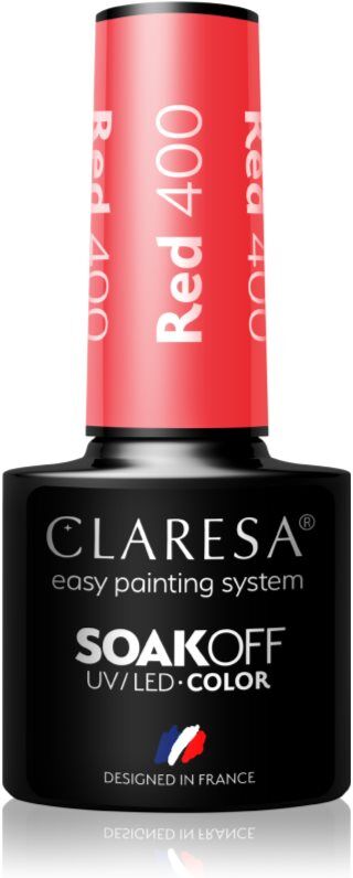 Claresa SoakOff UV/LED Color Rainbow Explosion Gel Nail Polish shade Red 400 5 g